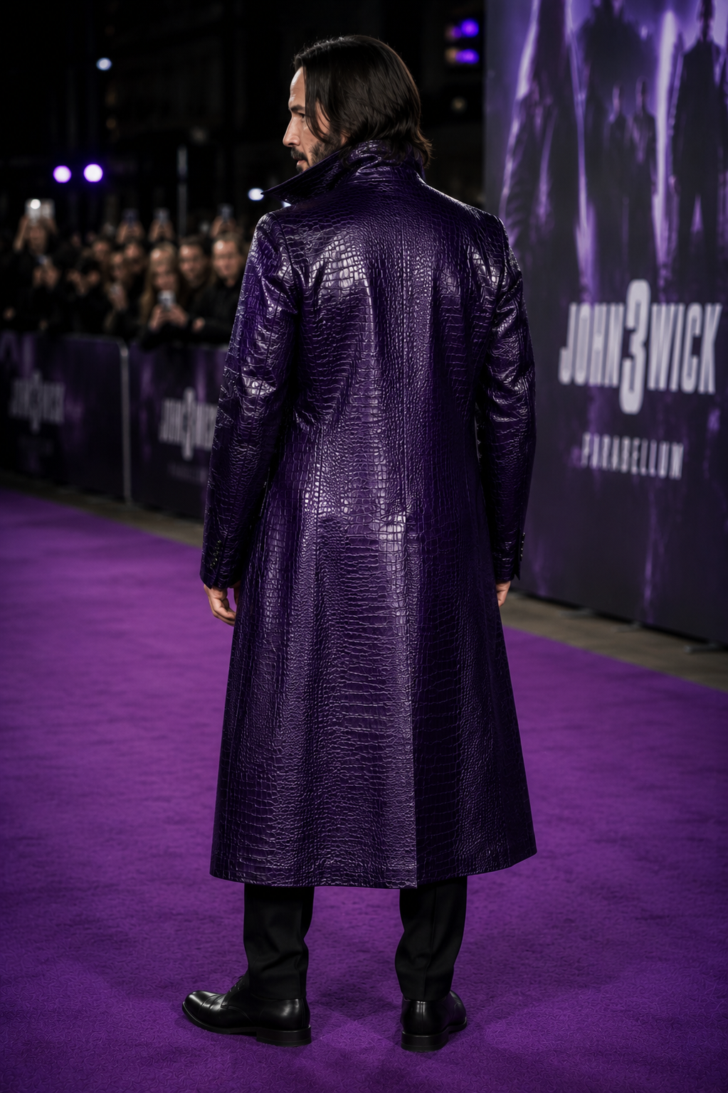 Hollywood Jackets Jared Leto Suicide Squad Joker Purple Crocodile Trench Coat