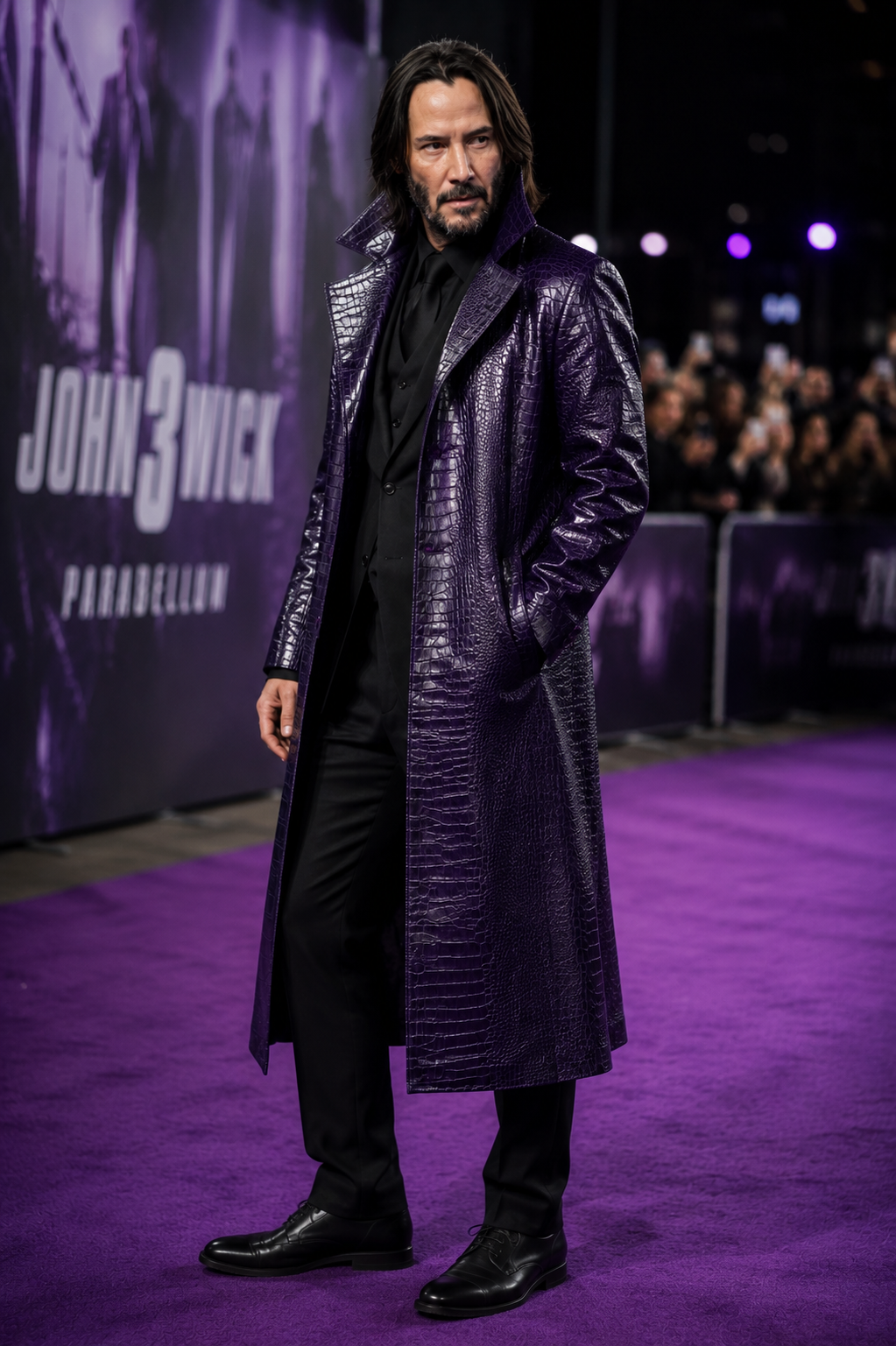 Hollywood Jackets Jared Leto Suicide Squad Joker Purple Crocodile Trench Coat