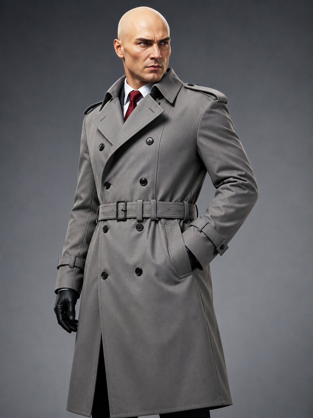 Hollywood Jackets Hitman 2 Silent Assassin Agent 47 Grey Trench Coat