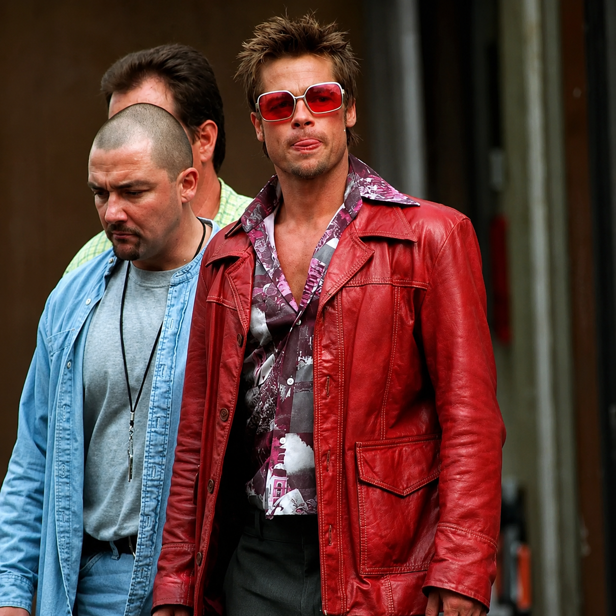Hollywood Jackets FC Brad Pitt Tyler Durden Leather Coat Jacket