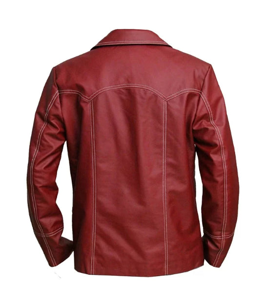Hollywood Jackets FC Brad Pitt Tyler Durden Leather Coat Jacket
