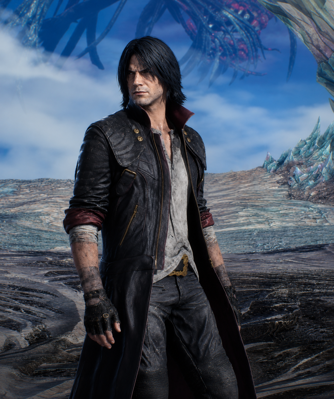 Hollywood Jackets Devil May Cry 5 Black Dante Leather Coat Costume