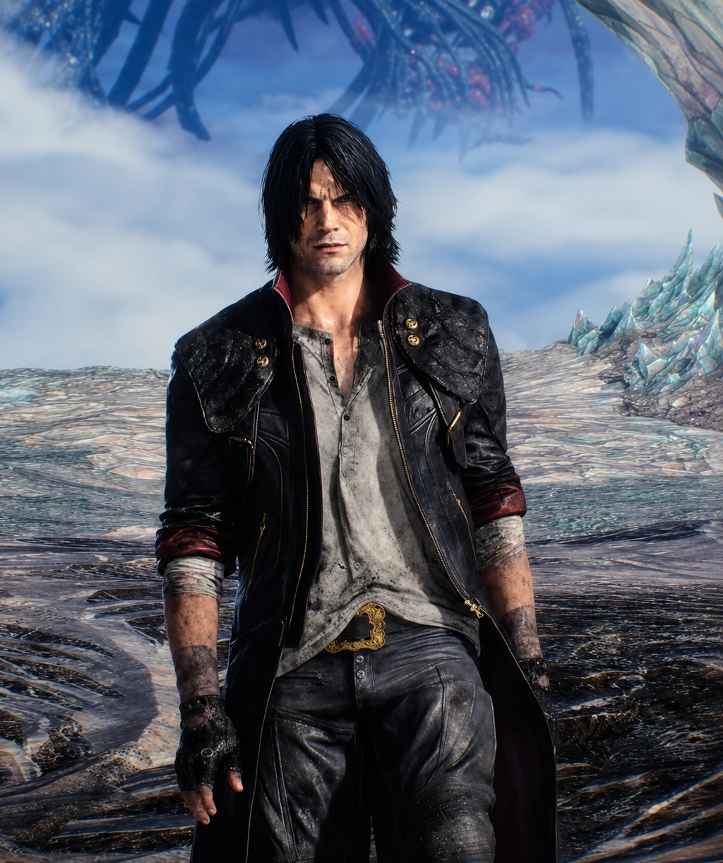 Hollywood Jackets Devil May Cry 5 Black Dante Leather Coat Costume