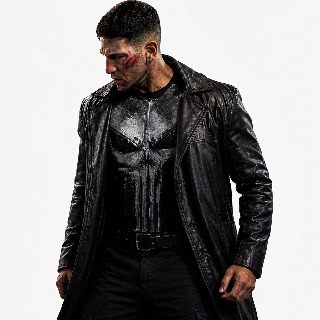 Jon Bernthal The Punisher Leather Trench Coat – Frank Castle Black Long Coat