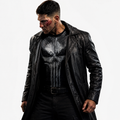 Jon Bernthal The Punisher Leather Trench Coat – Frank Castle Black Long Coat