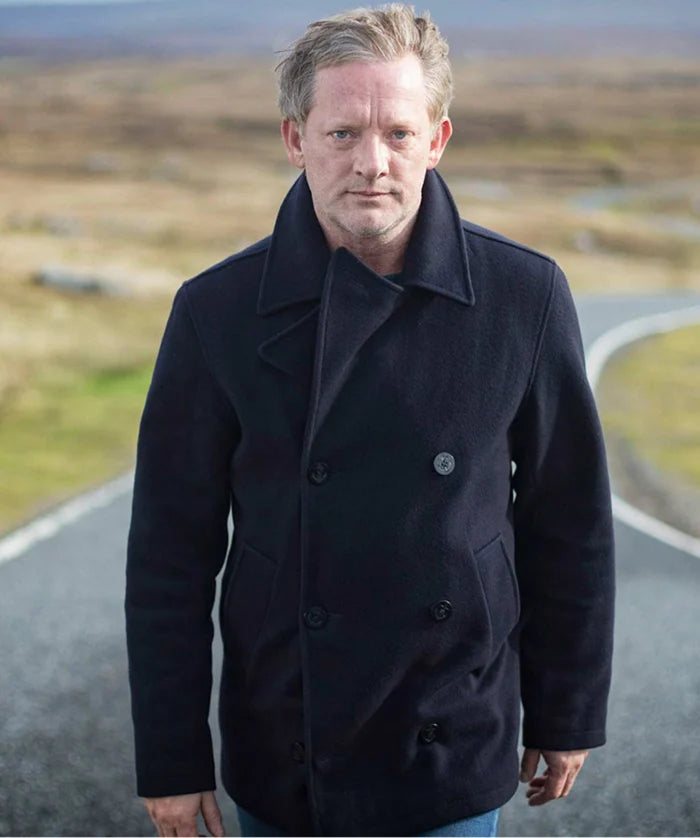 Hollywood Jackets Shetland DI Jimmy Perez Black Peacoat
