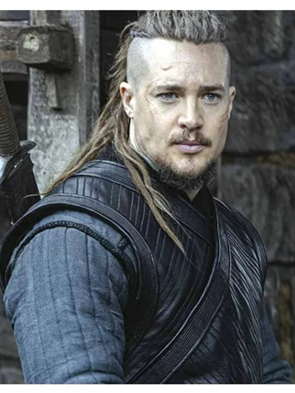 Hollywood Jackets Seven Kings Must Die Uhtred Ragnarson Leather Vest Outfit