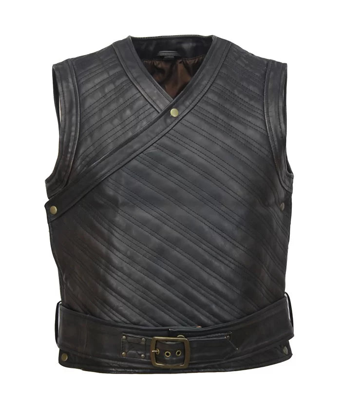 Hollywood Jackets Seven Kings Must Die Uhtred Ragnarson Leather Vest Outfit