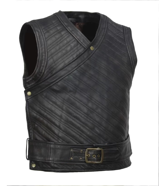 Hollywood Jackets Seven Kings Must Die Uhtred Ragnarson Leather Vest Outfit