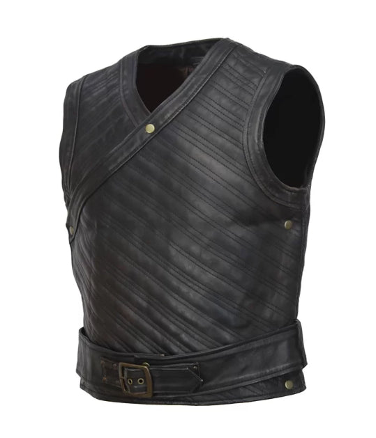 Hollywood Jackets Seven Kings Must Die Uhtred Ragnarson Leather Vest Outfit