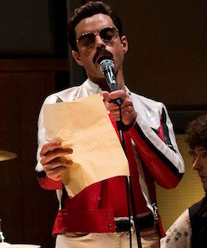 Hollywood Jackets Freddie Mercury Style Red and White Concert Jacket