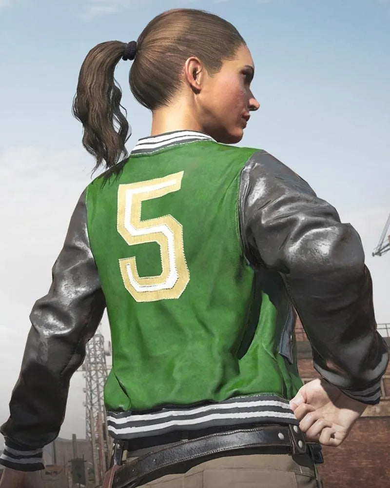Hollywood Jackets PUBG 5M Green and Grey Bomber Jacket