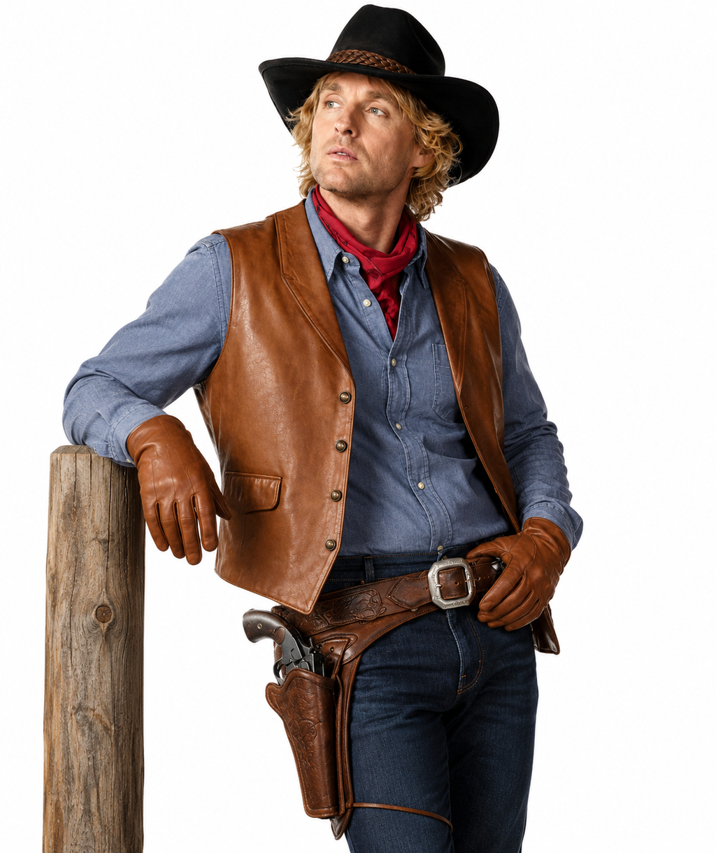 Hollywood Jackets Owen Wilson Night at the Museum Leather Vest