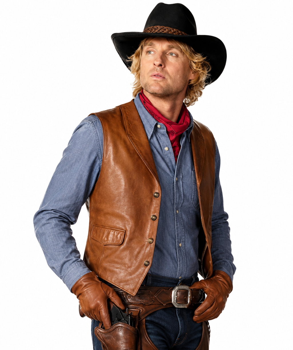 Hollywood Jackets Owen Wilson Night at the Museum Leather Vest