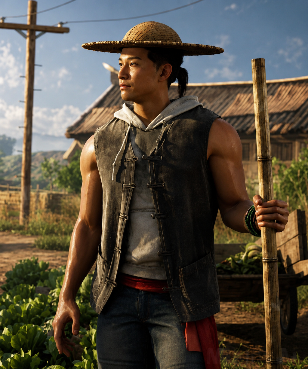Hollywood Jackets Mortal Kombat 1 Kung Lao Grey Cotton Vest