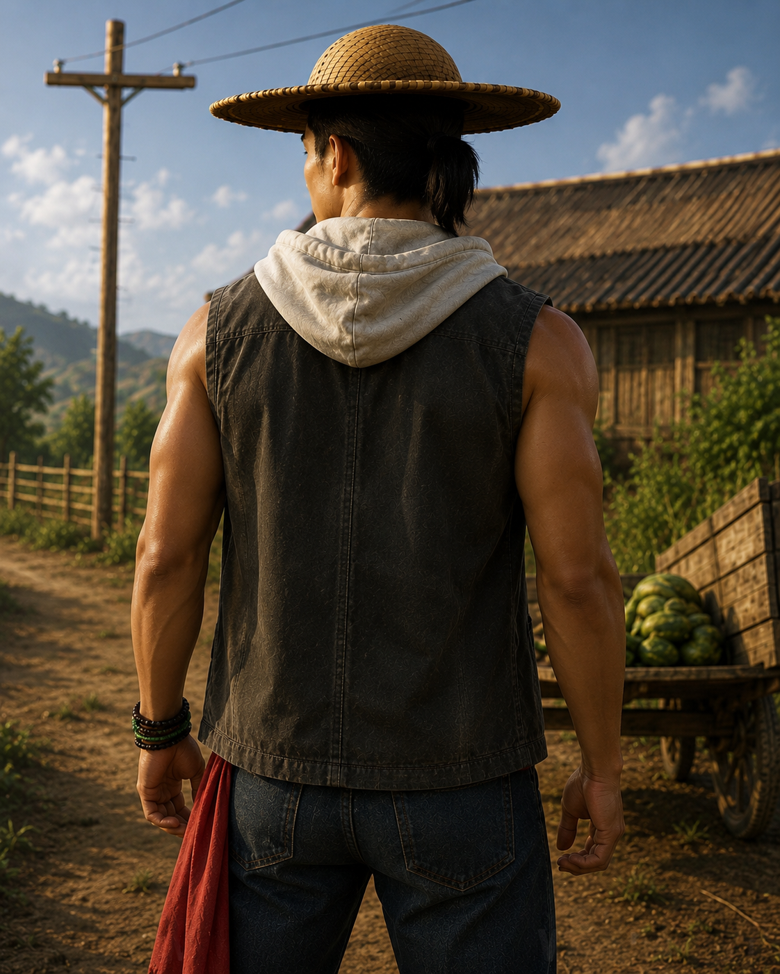 Hollywood Jackets Mortal Kombat 1 Kung Lao Grey Cotton Vest