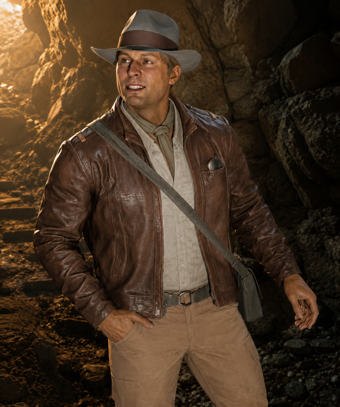 Hollywood Jackets Mortal Kombat 1 Johnny Cage Brown Leather Jacket