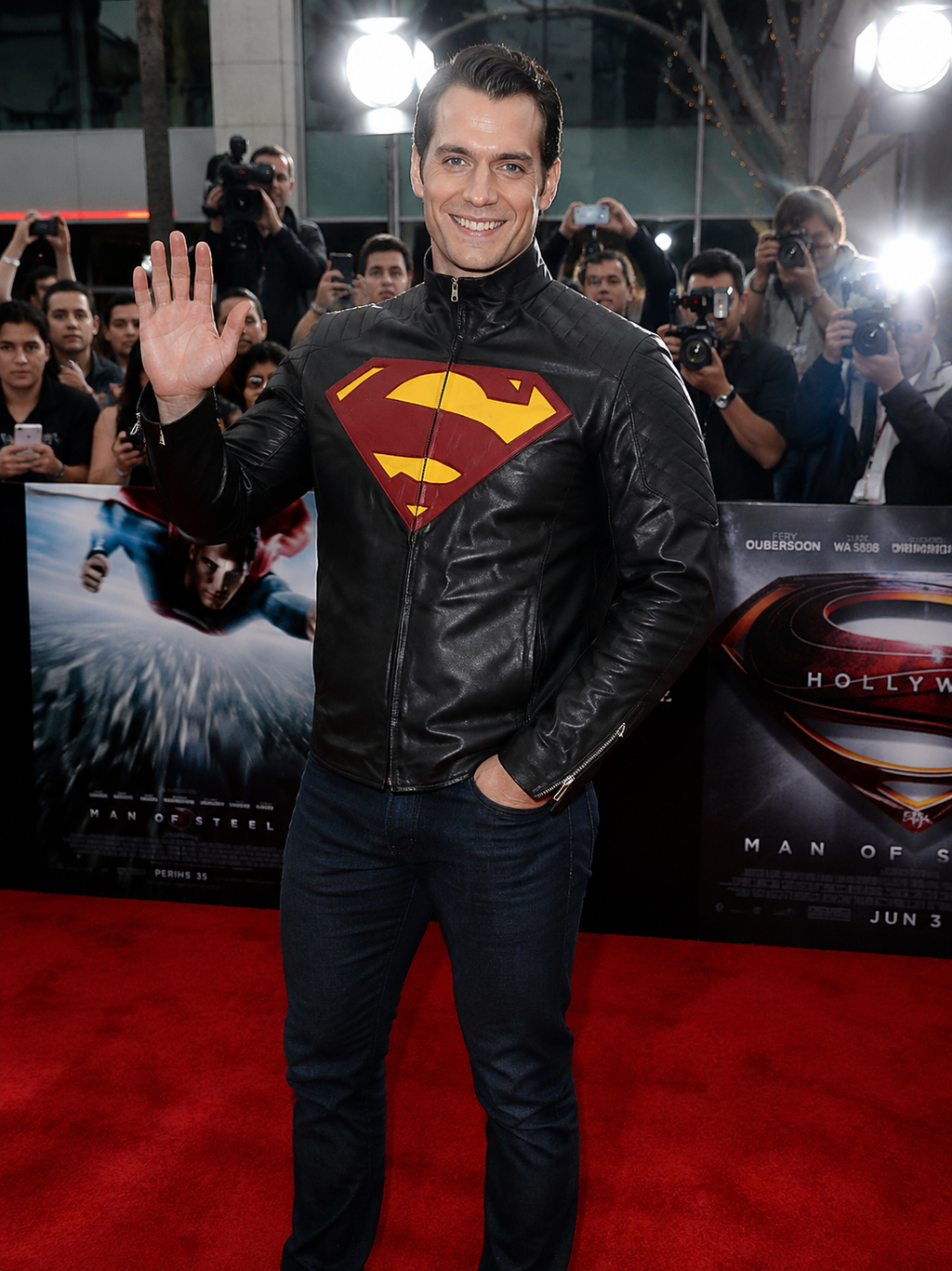 Hollywood Jackets Superman Man of Steel Black Leather Jacket