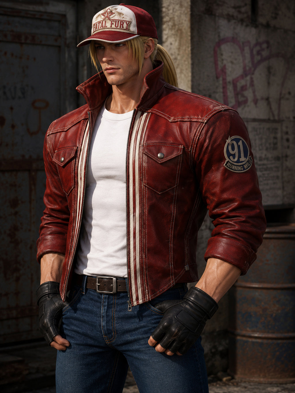 The King of Fighters XIV Terry Bogard Red Leather Jacket | Hollywood Jacket
