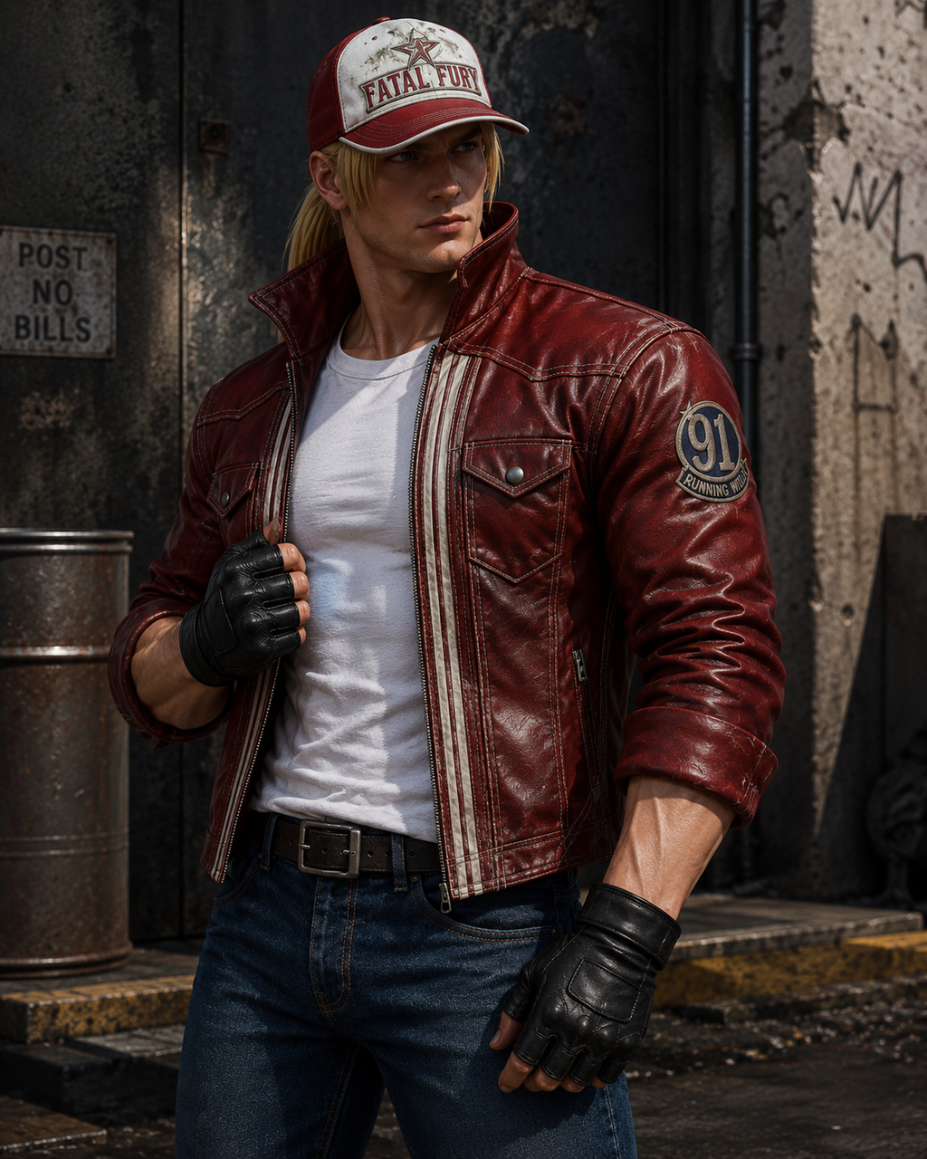 The King of Fighters XIV Terry Bogard Red Leather Jacket | Hollywood Jacket