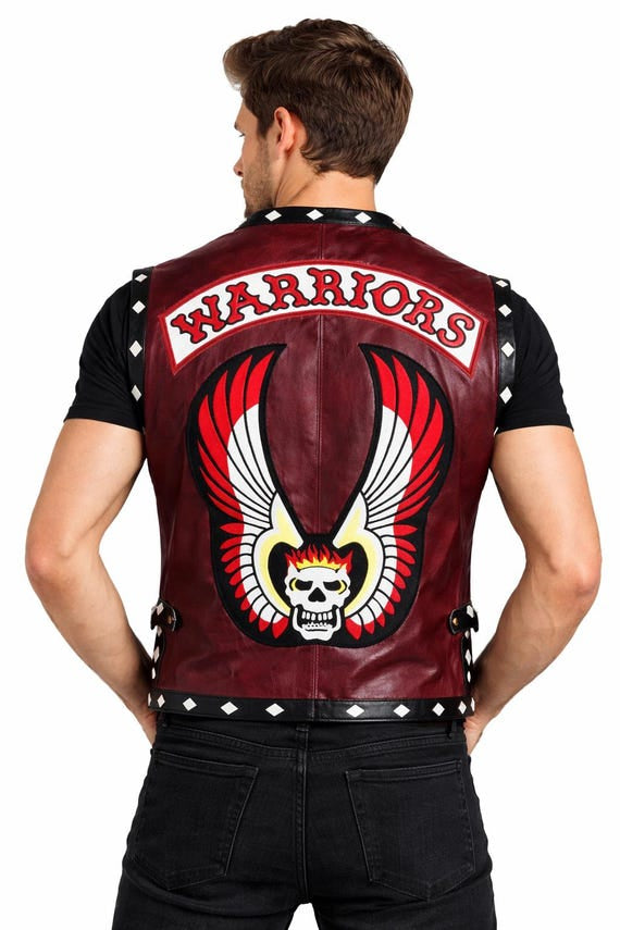 The Warriors Maroon Leather Vest Halloween Costume