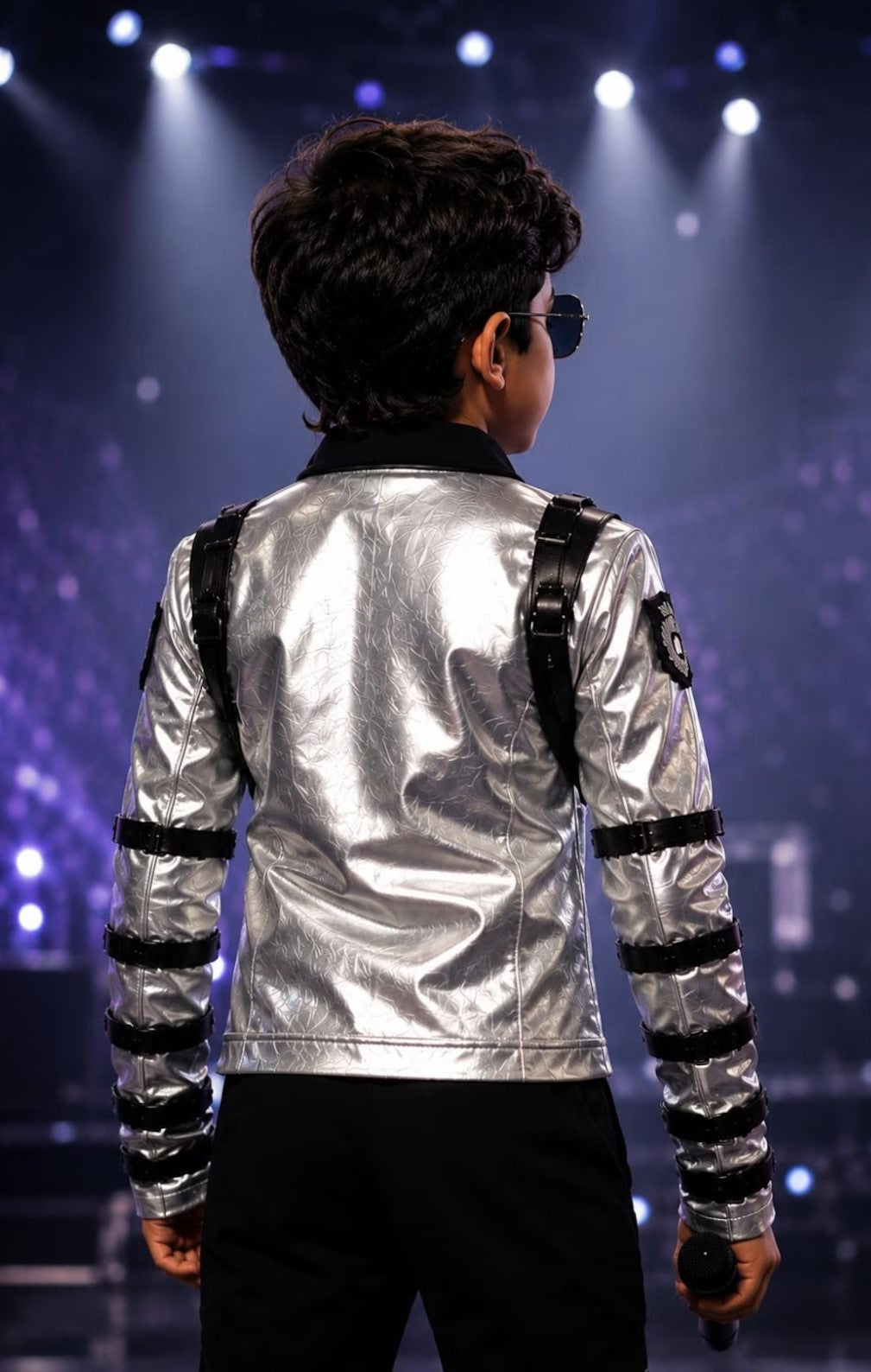 Premium Hollywood-Inspired Silver Metallic Leather Jacket