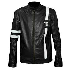 Ben 10 Alien Swarm Ryan Kelley Black Leather Jacket