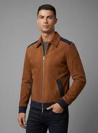 Cristiano Ronaldo Brown Suede Leather Jacket