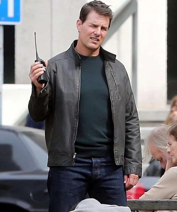 Jack Reacher Never Go 2016 Tom Cruise Black Leather Jacket