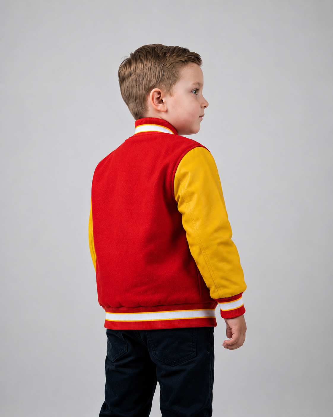 Hollywood Jackets Kids Classic Red & Yellow Varsity Jacket
