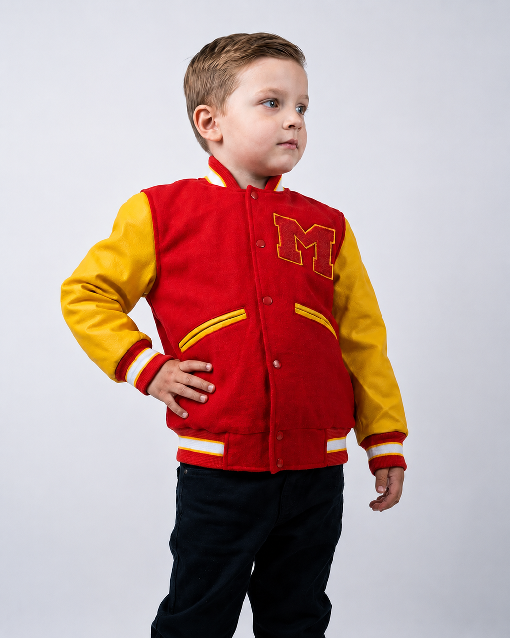 Hollywood Jackets Kids Classic Red & Yellow Varsity Jacket