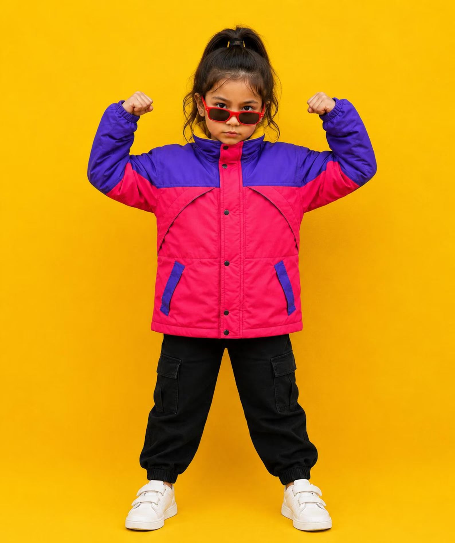 Kids Retro Color Block Windbreaker Jacket – Premium 90s Vintage Style for Boys & Girls