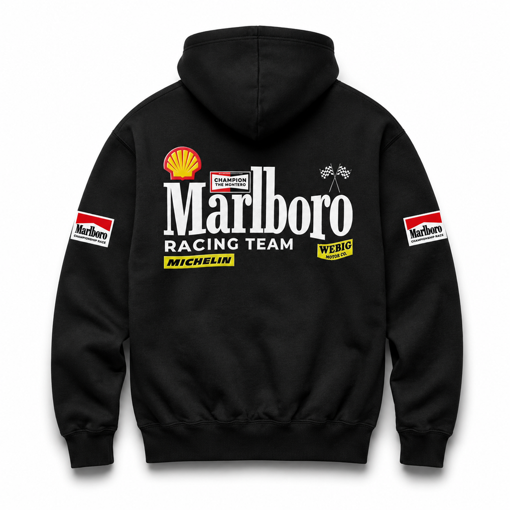 Black Marlboro Racing Team Pullover Hoodie