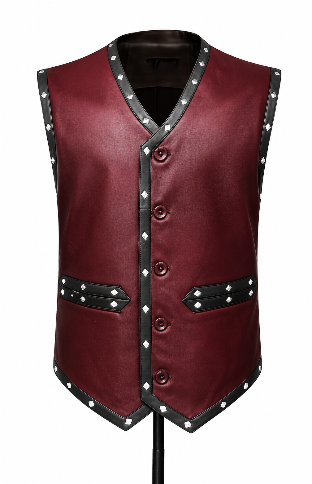 The Warriors Maroon Leather Vest Halloween Costume