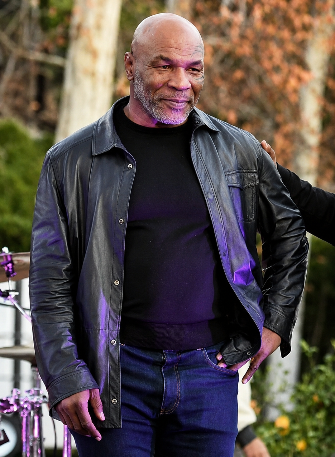 Mike Tyson Black Leather Shirt Jacket