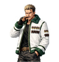 Hollywood Jackets White & Green Faux Leather Shearling Bomber Jacket
