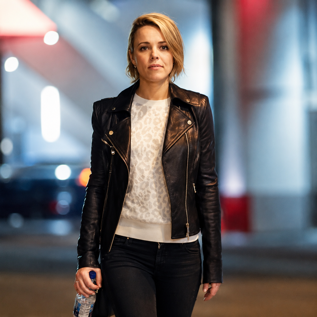 Rachel McAdams Toronto Black Leather Jacket