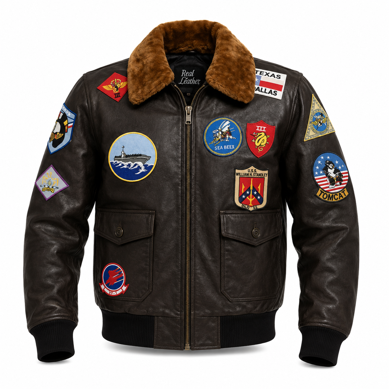 Classic Top Gun Tom Cruise Leather Jacket – Brown