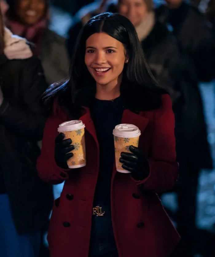 Jackie Howard My Life with the Walter Boys Maroon Wool Coat