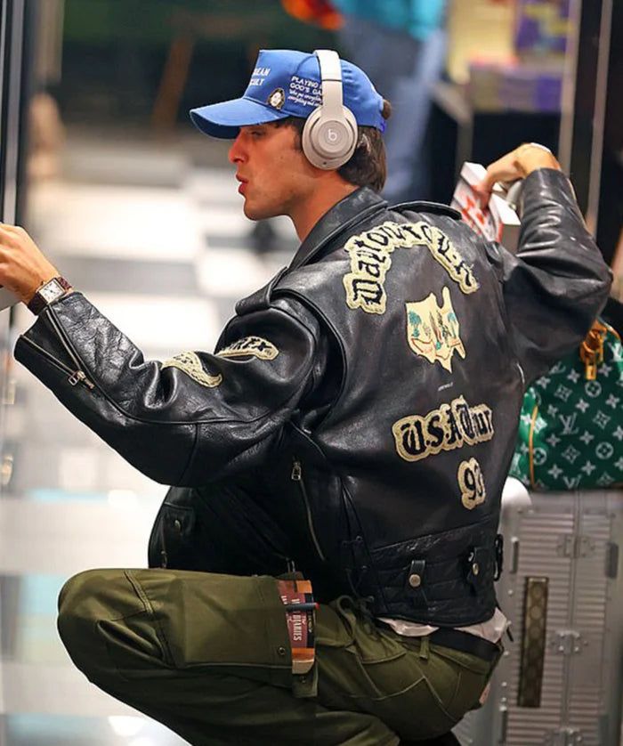 Jacob Elordi Inspired Black Motorcycle Leather Jacket