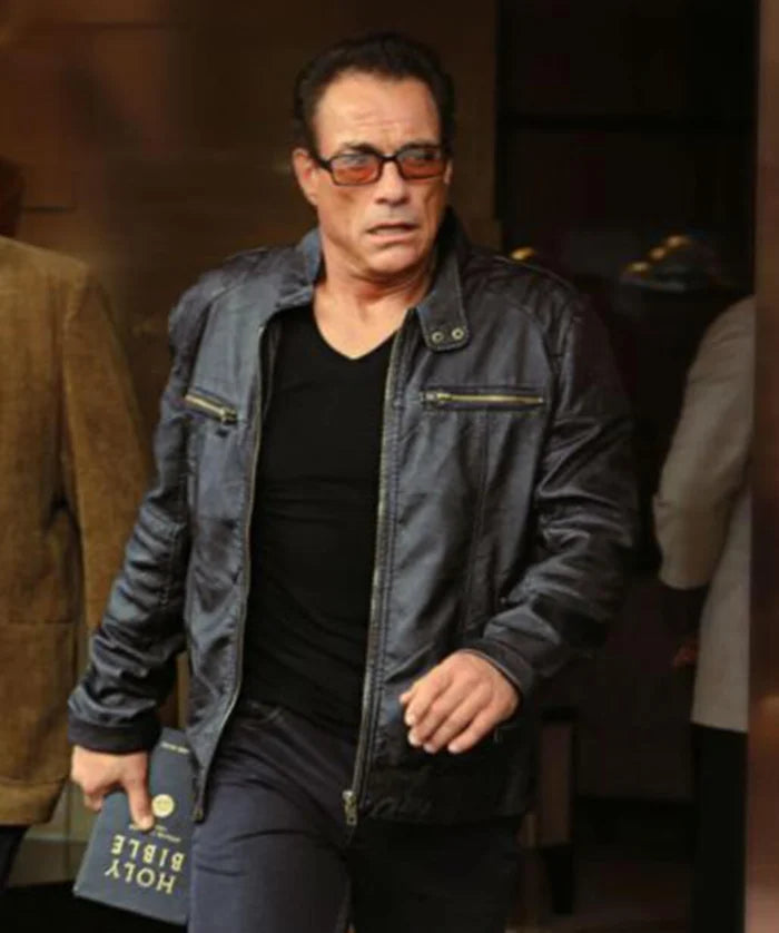 Men’s Black Leather Jacket Inspired by Jean-Claude Van Damme