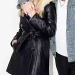 Luxury Edge Black Leather Winter Coat