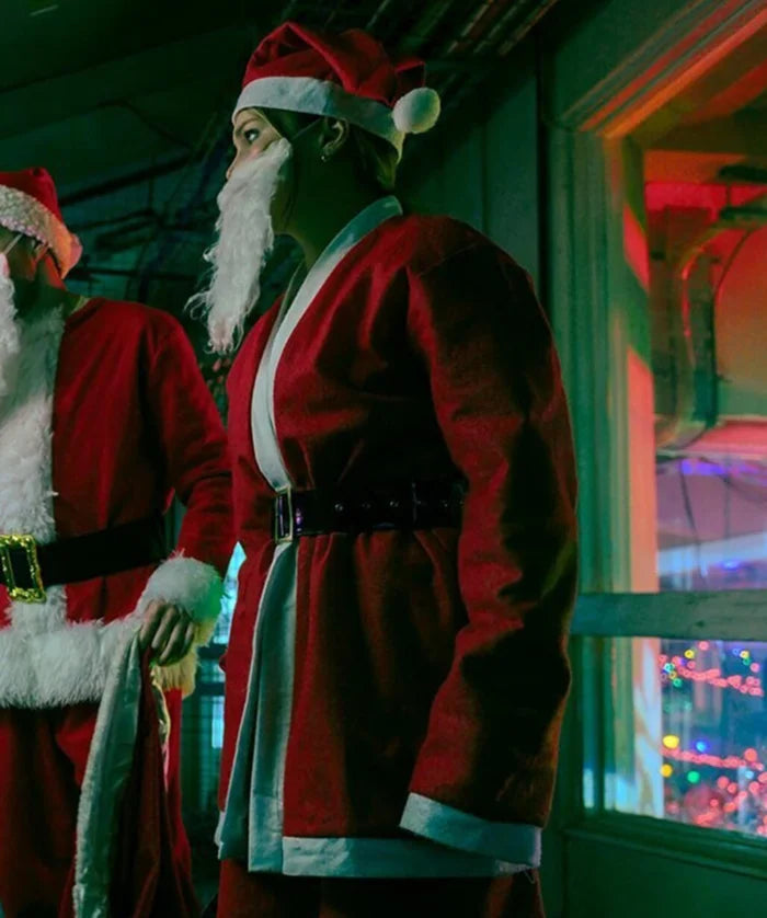 Jingle Bell Heist 2025 Olivia Holt Santa Coat