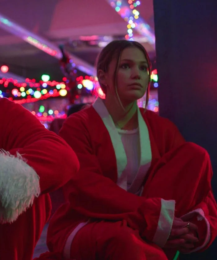Jingle Bell Heist 2025 Olivia Holt Santa Coat