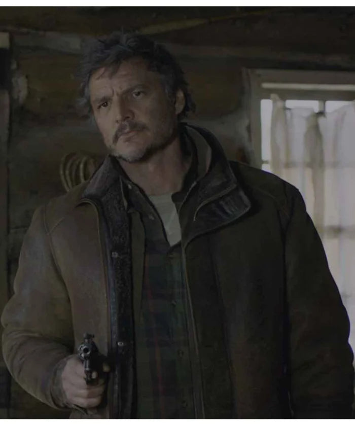 Hollywood Jackets The Last of Us Joel Miller Brown Shearling Leather Jacket
