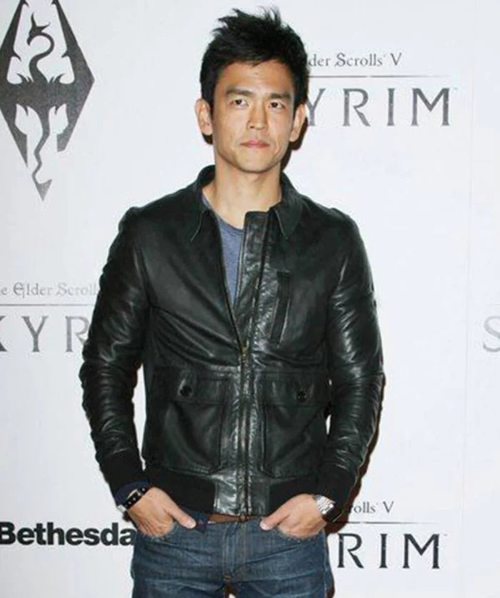 John Cho Black Leather Jacket