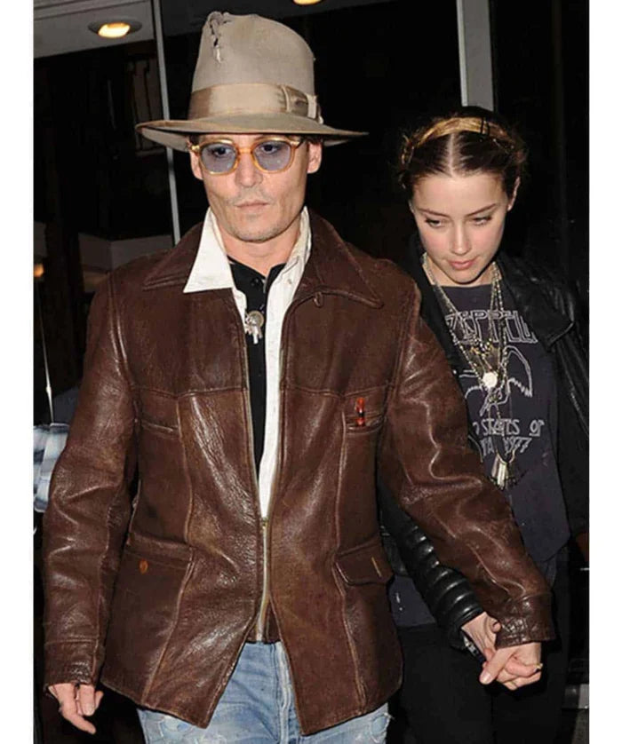 Johnny Depp Brown Leather Jacket