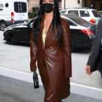 Good Morning America 2022 Katy Perry Brown Leather Coat