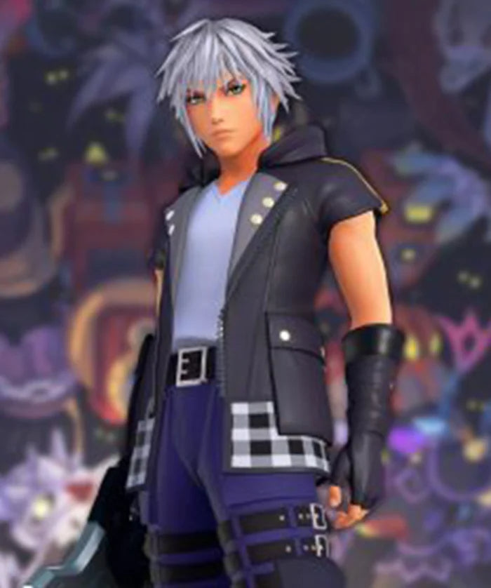 Kingdom Hearts III Riku Hooded Vest – Cosplay Sleeveless Leather Vest
