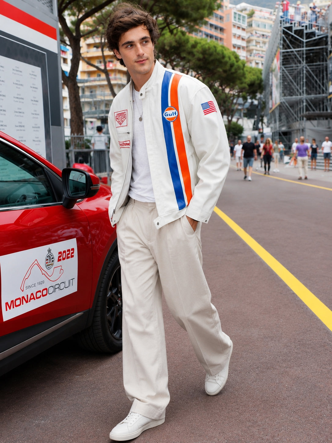 Jacob Elordi Monaco Grand Prix Leather Jacket | Hollywood Jackets